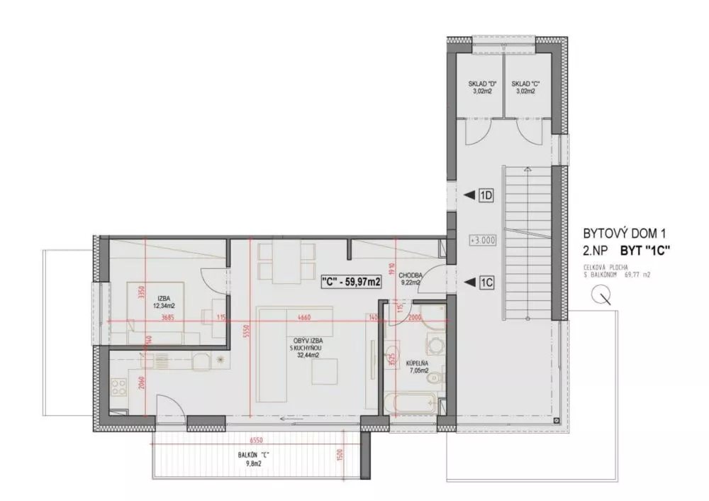 2 izbový byt na predaj 60m2, Kostolište, 112287_0