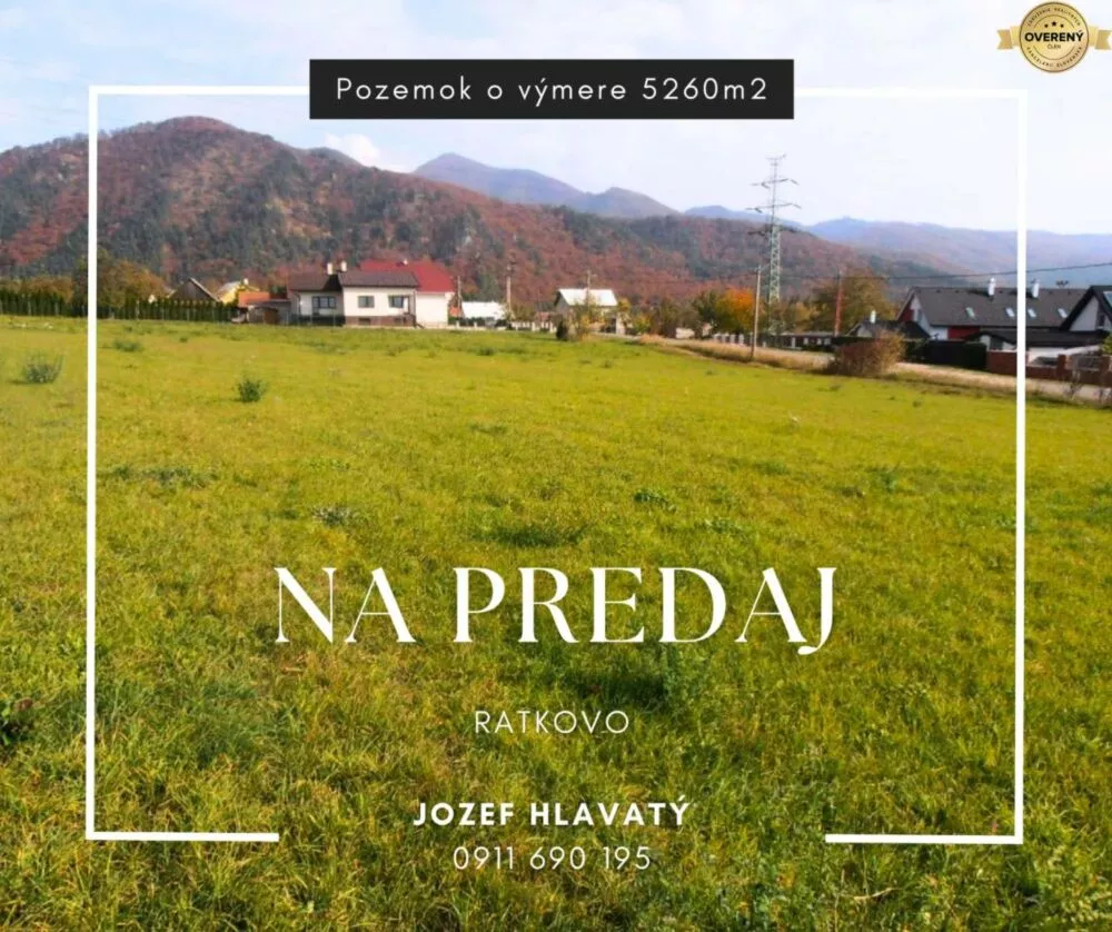 Pozemok pre rod. domy na predaj 5260m2, Ratkovo, 152833_0