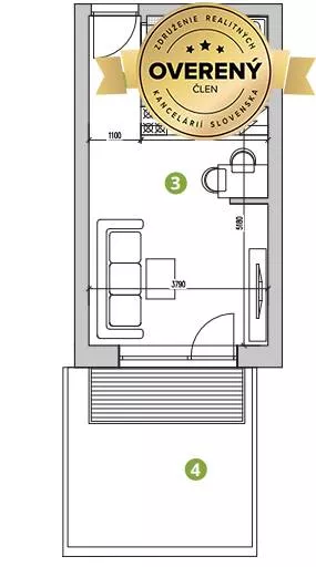 1 izbový byt na predaj 24m2, Hlavná, Biely Kostol, 158816_2