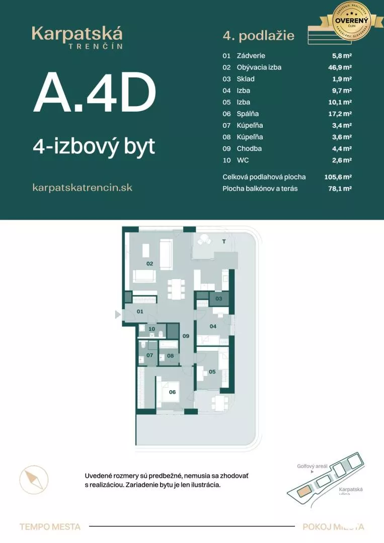4 izbový byt na predaj 106m2, Karpatská, Trenčín, 159431_1