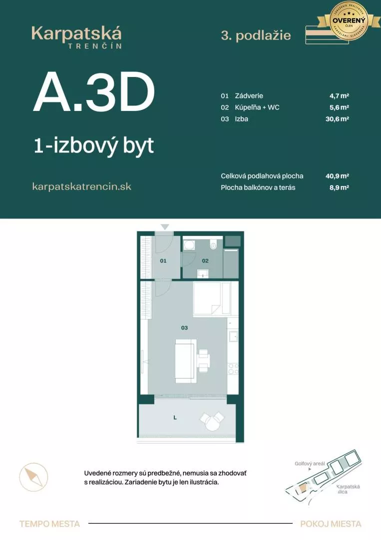 1 izbový byt na predaj 41m2, Karpatská, Trenčín, 159437_1