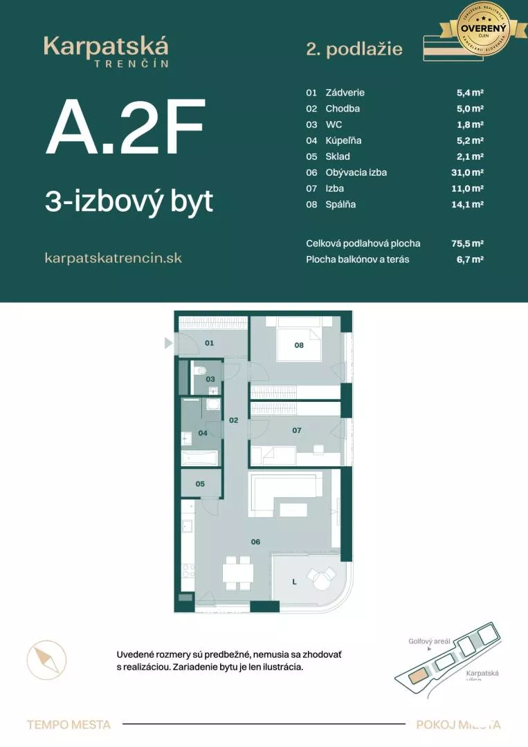 3 izbový byt na predaj 76m2, Karpatská, Trenčín, 159441_1