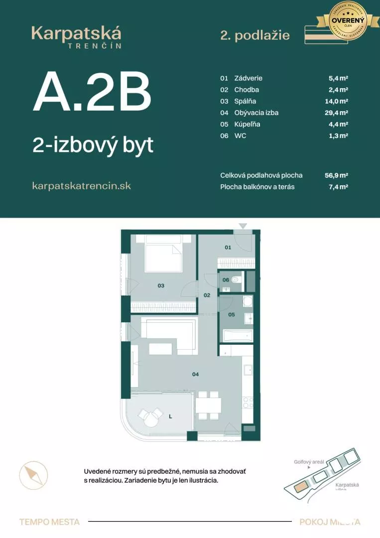 2 izbový byt na predaj 57m2, Karpatská, Trenčín, 159445_1