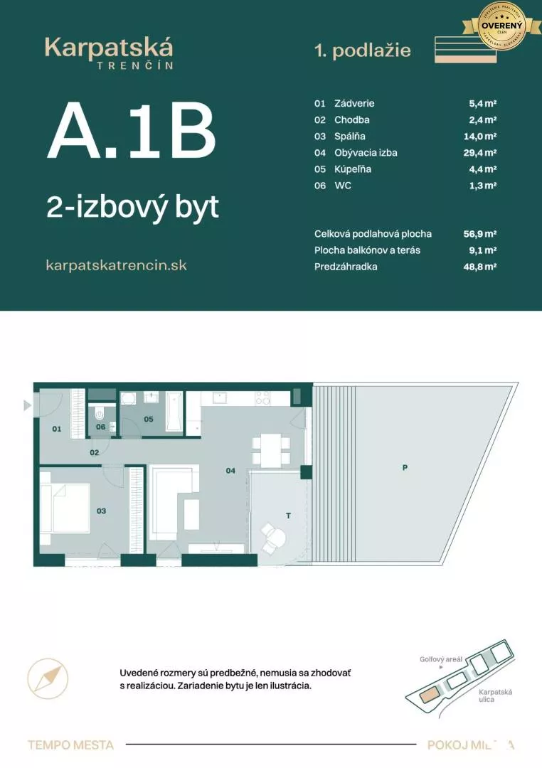2 izbový byt na predaj 57m2, Karpatská, Trenčín, 159452_1