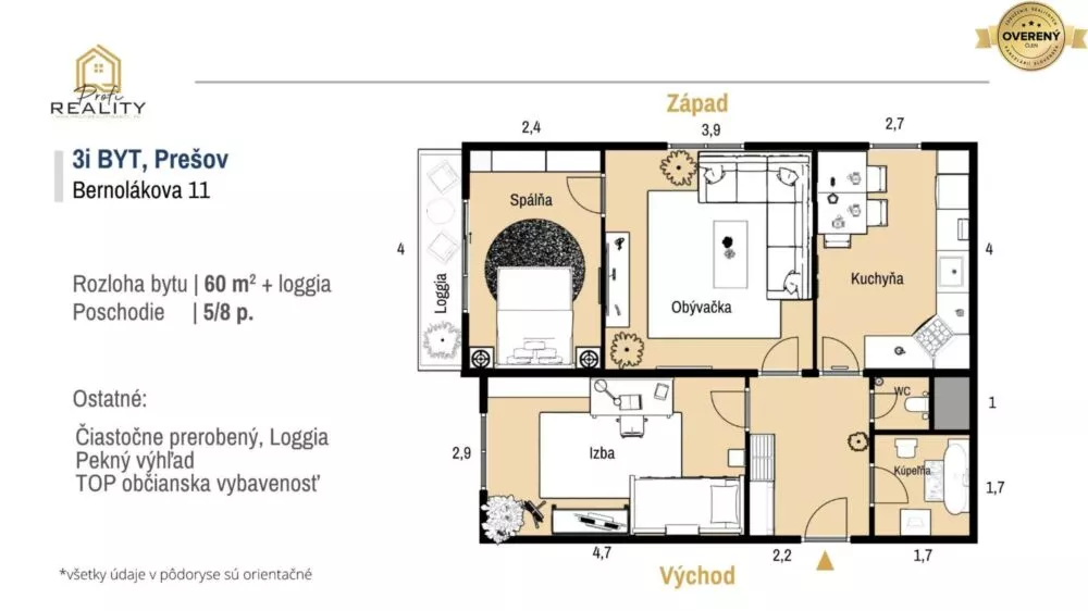 3 izbový byt na predaj 60m2, Bernolákova, Prešov, 162027_1