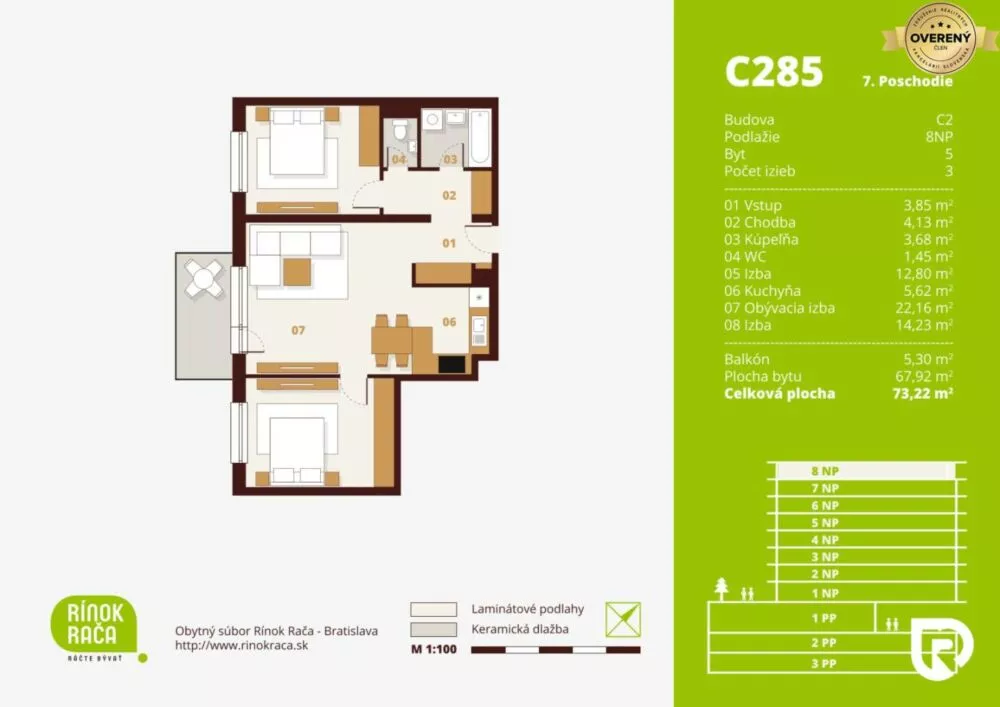3 izbový byt na predaj 68m2, Františka Kubu 4, Bratislava - Rača, 163376_14