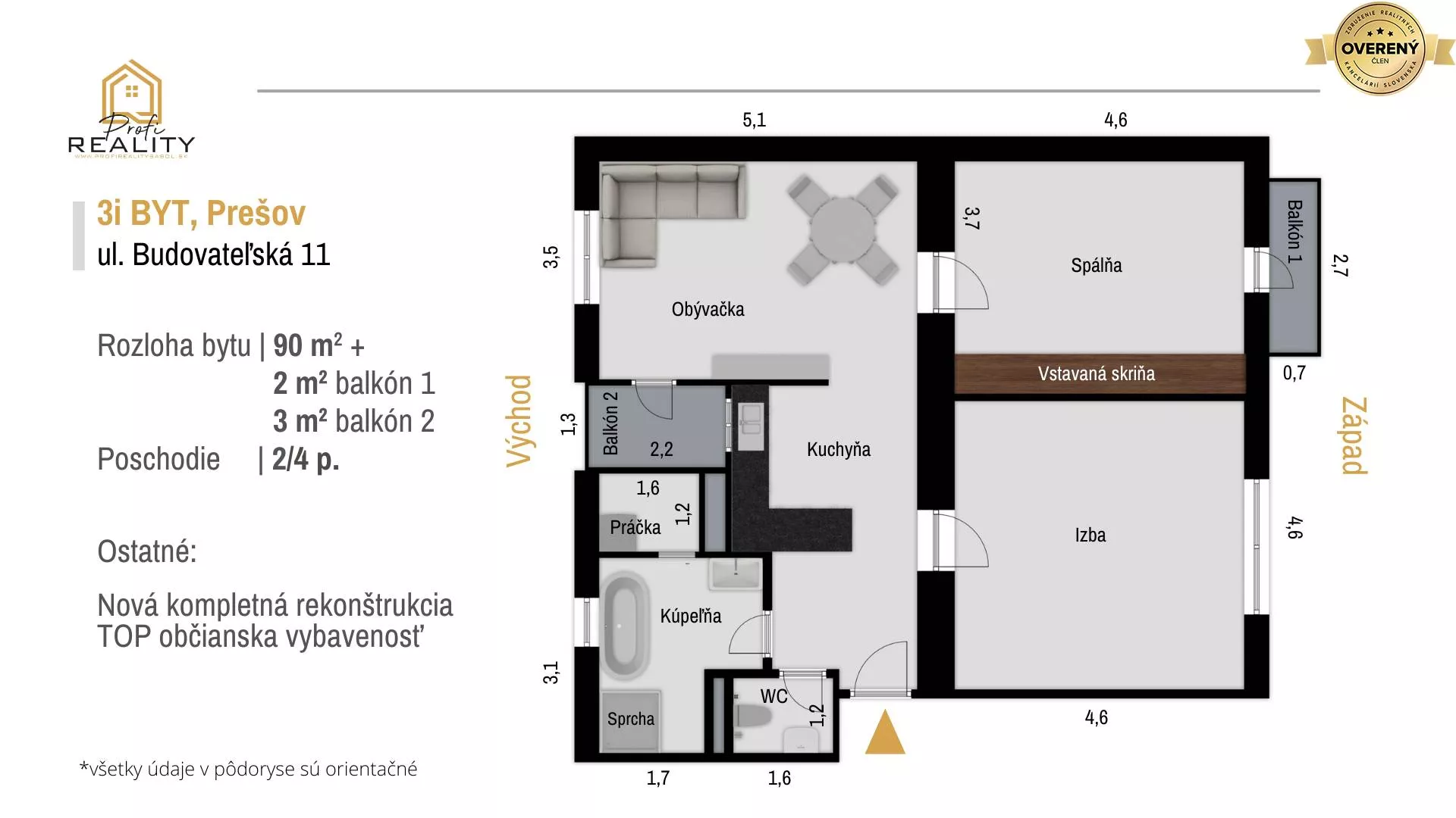 3 izbový byt na prenájom 90m2, Budovateľská, Prešov, 178422_14