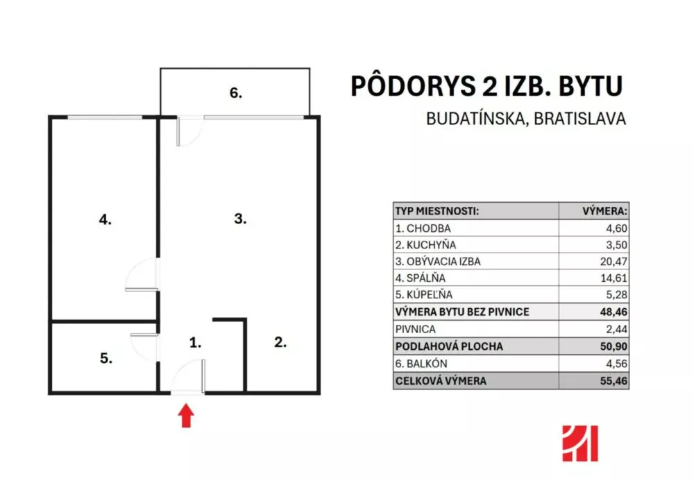 2 izbový byt na predaj 51m2, Budatinská, Bratislava - Petržalka, 179402_14