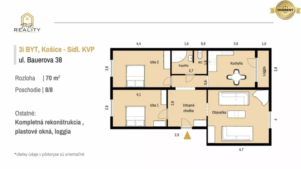 3 izbový byt na predaj 68m2, Bauerova, Košice - Sídlisko KVP, 276161_14